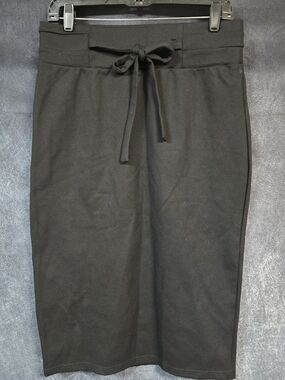 Black Drawstring Pencil Skirt